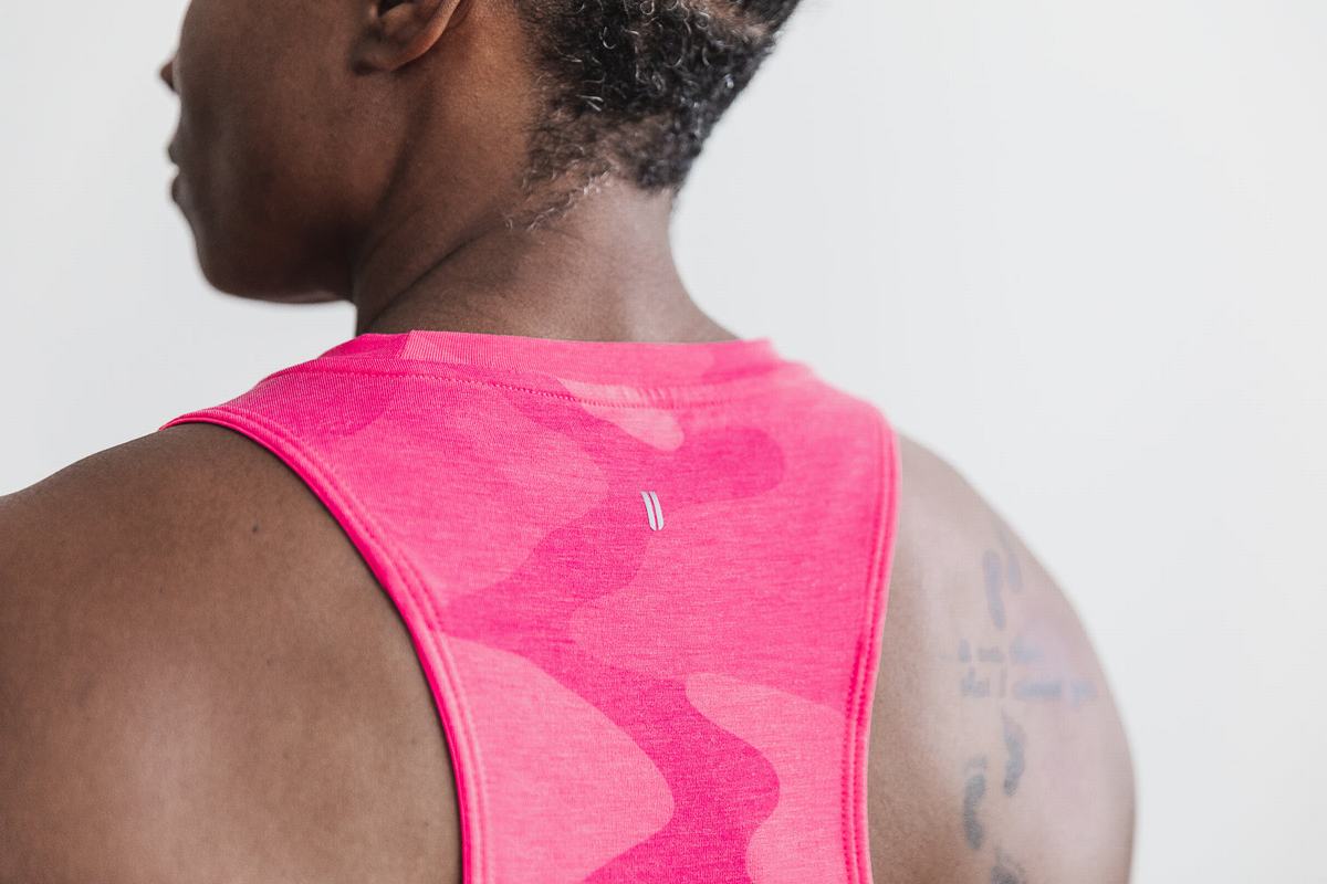 Nobull High-Neck Neon Women's Tank Tops Pink Camo | Australia (ZP8624)